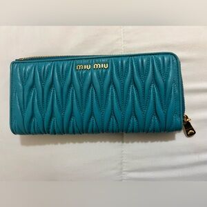 Miu Miu Blue Quilted Wallet